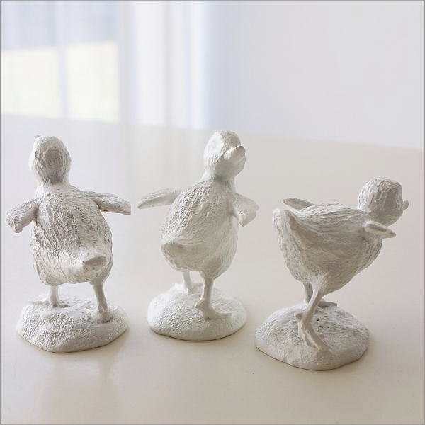 アヒル 鳥 ダック 置物 オブジェ おしゃれ 3羽 セット 小さめ かわいい