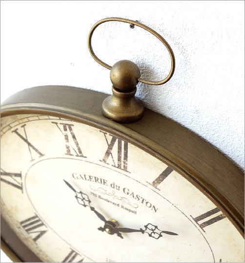 掛け時計 アンティーク ローマ数字 壁掛け 楕円 シャビーシック