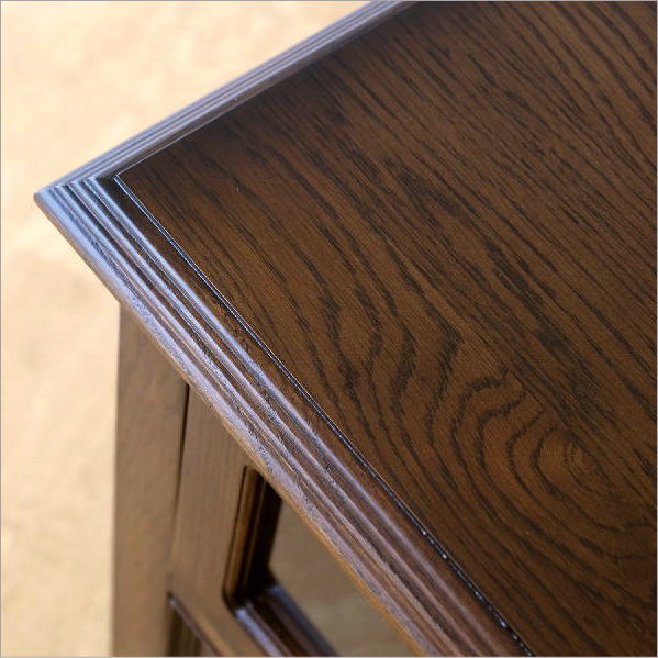 テレビ台 TV台 レトロ アンティーク 木製 無垢材 ナラ材 天然木 ガラス