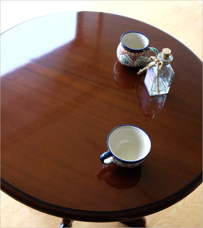 丸テーブル アンティーク カフェテーブル 無垢材 直径70cm 完成品