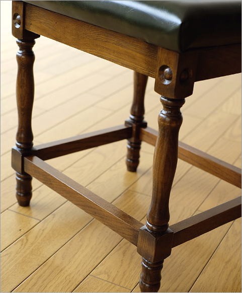 スツール 木製 アンティーク レトロ 合皮 チェア 椅子 いす イス 