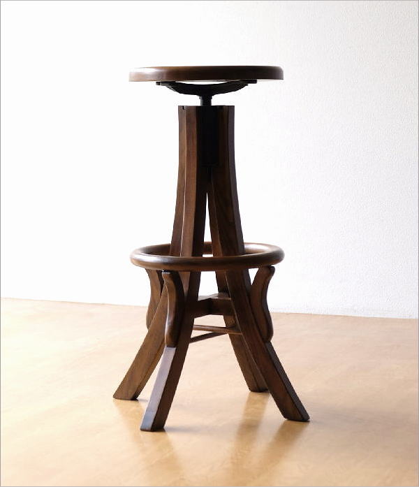 【C】ハイスツール ウッド　インダストリアル　ハイチェアー回転式 B】ハイスツール ウッド インダストリアル ハイチェアー回転式 【公式