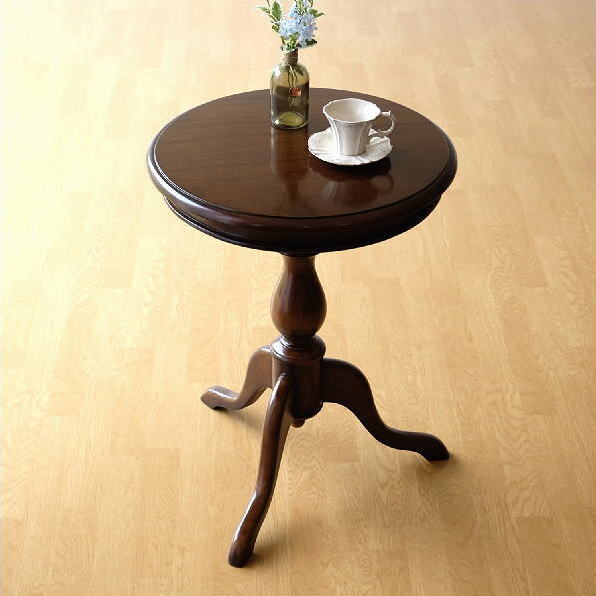 ヴィンテージ 丸テーブル 木製 カフェテーブル サイドテーブル 花台 