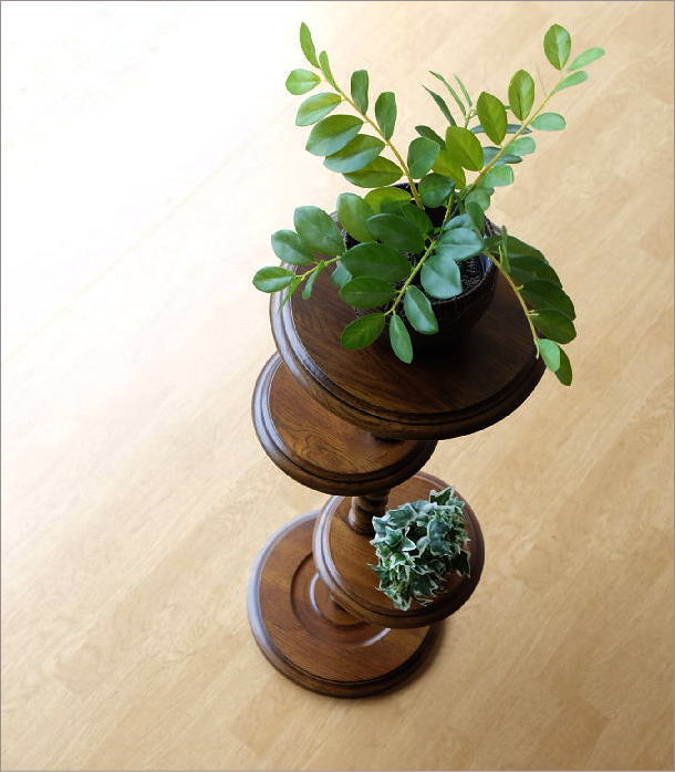 花台 木製 おしゃれ 室内 玄関 アンティーク フラワースタンド 花瓶台 