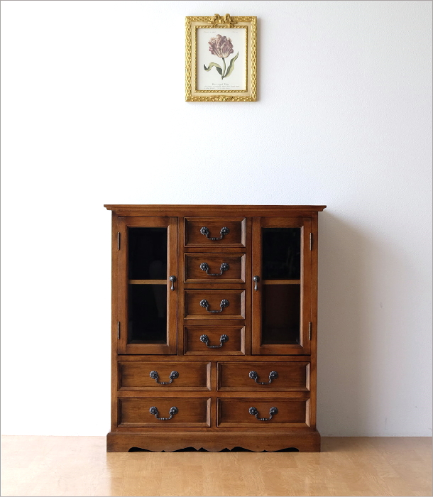 アンティーク ガラス キャビネット サイドボード 飾り棚 無垢材 本棚 明治時代 アンティーク サイドボード 英国 ガラスキャビネット 飾り棚