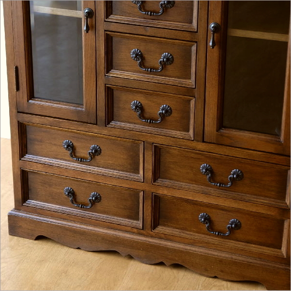 キャビネット ガラス 収納棚 アンティーク 家具 サイドボード オーク