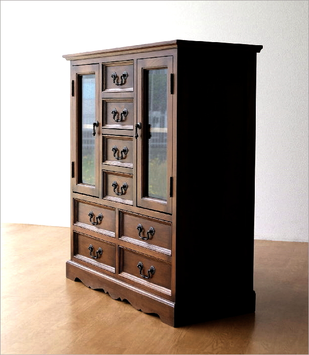 アンティーク ガラス キャビネット サイドボード 飾り棚 無垢材 本棚 明治時代 アンティーク サイドボード 英国 ガラスキャビネット 飾り棚