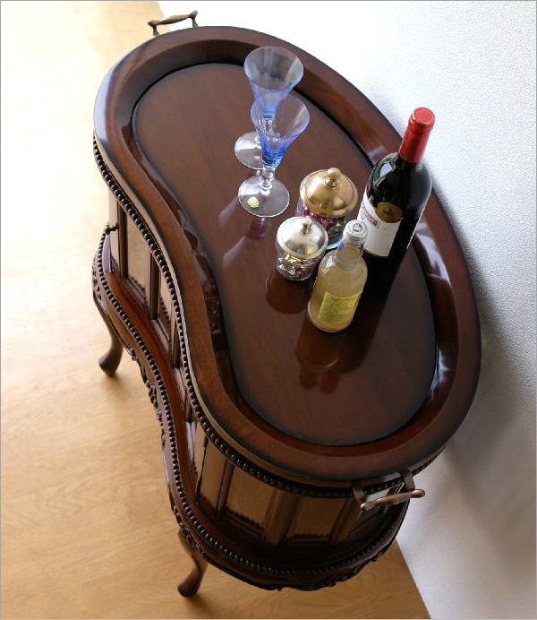 ショーケース マホガニー無垢材 おしゃれ コンソール型ショーケース