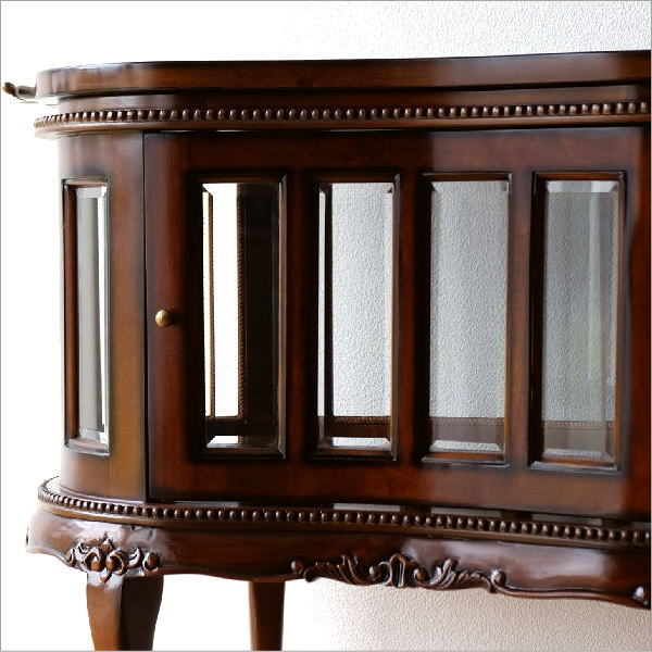 ショーケース マホガニー無垢材 おしゃれ コンソール型ショーケース