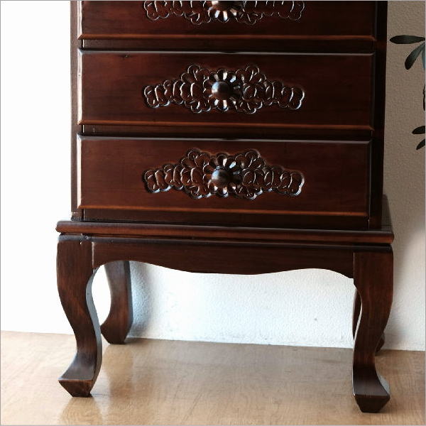 チェスト アンティーク 家具 木製 5段 完成品 棚 タンス 引き出し