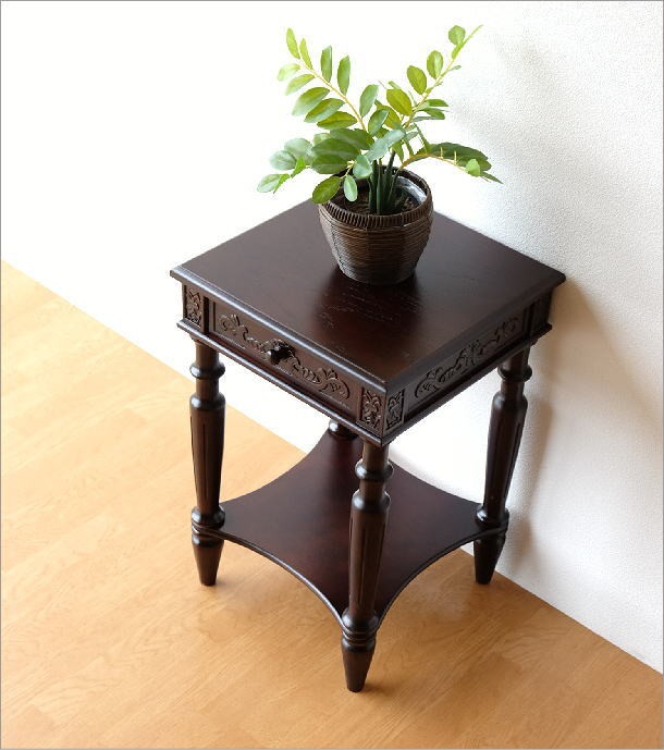花台 アンティーク サイドテーブル 木製 レトロ おしゃれ 花瓶台 玄関 