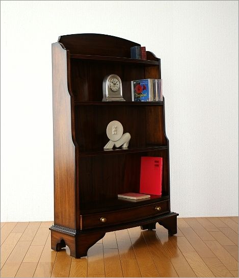 本棚 アンティーク 飾り棚 飾棚 スリム 木製 ディスプレイラック 書棚