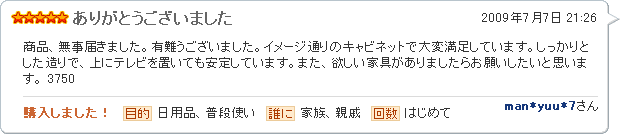 アンティークなキャビネット お客様レビュー(1)