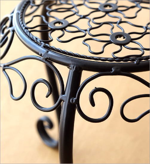 花台 フラワースタンド アイアン おしゃれ アンティーク ブラック 黒