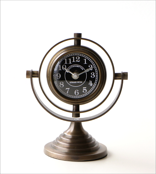 置き時計 置時計 アンティーク おしゃれ アナログ 小さい 真鍮 角度