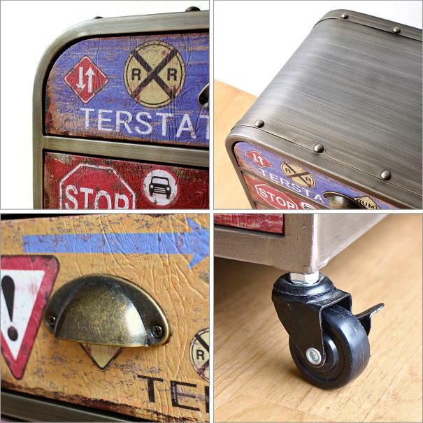 チェスト アメリカン アイアン おしゃれ レトロ ナイトテーブル