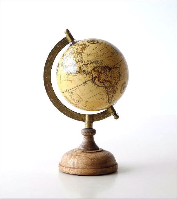地球儀 オブジェ アンティーク おしゃれ かっこいい レトロ 置物 木製