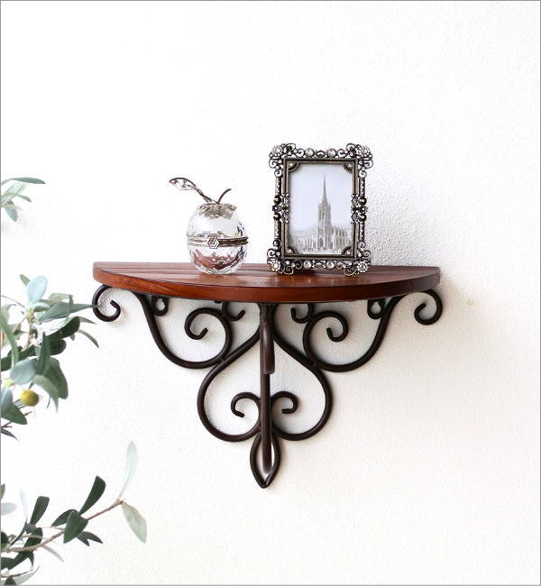 ウォールシェルフ アイアン 木製 壁掛け 棚 シェルフ 玄関 トイレ