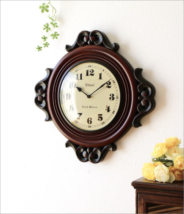 掛け時計 木製 アンティーク レトロ 壁掛け時計 おしゃれ 見やすい