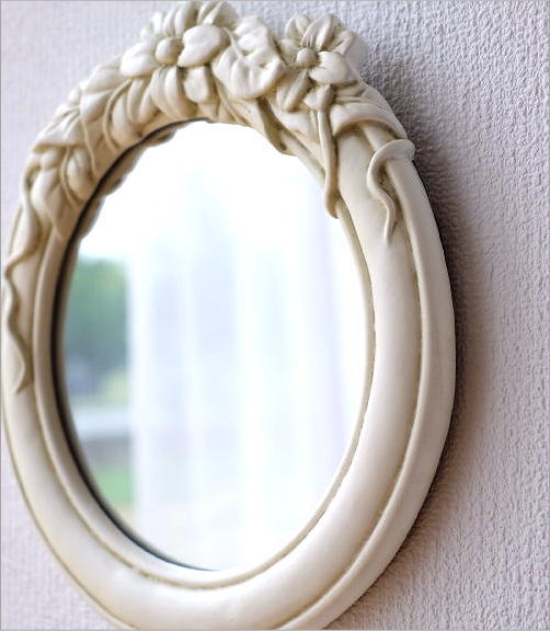 壁掛けミラー ウォールミラー おしゃれ かわいい レトロ アンティーク