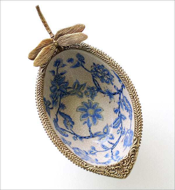 陶器 コンポート おしゃれ トレイ シンプル 小物入れ 真鍮