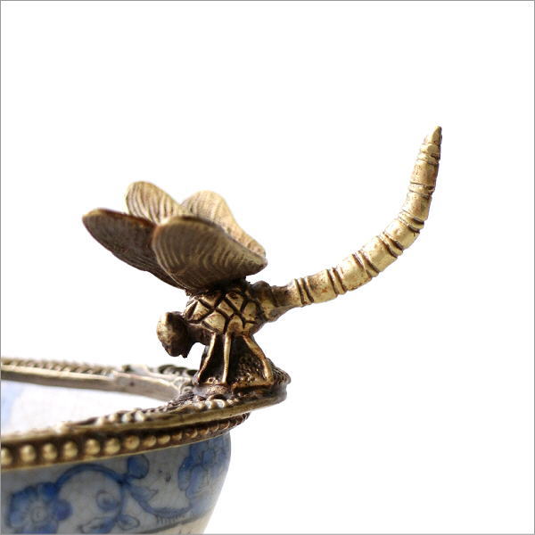 陶器 コンポート おしゃれ トレイ シンプル 小物入れ 真鍮