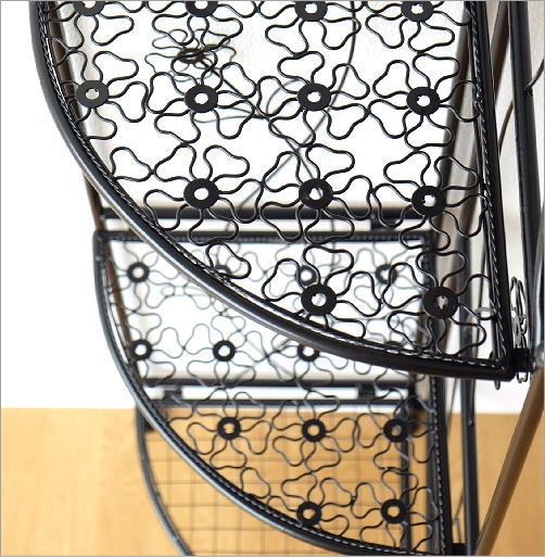 コーナーシェルフ 棚 アイアン おしゃれ 折りたたみ 4段 フラワー