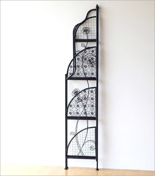 アイアンシェルフ　アイアンラック　折り畳みラック　4段　什器　飾り棚　観葉植物棚 折り畳みラック アイアンシェルフ アイアンラック 4段 什器 飾り棚