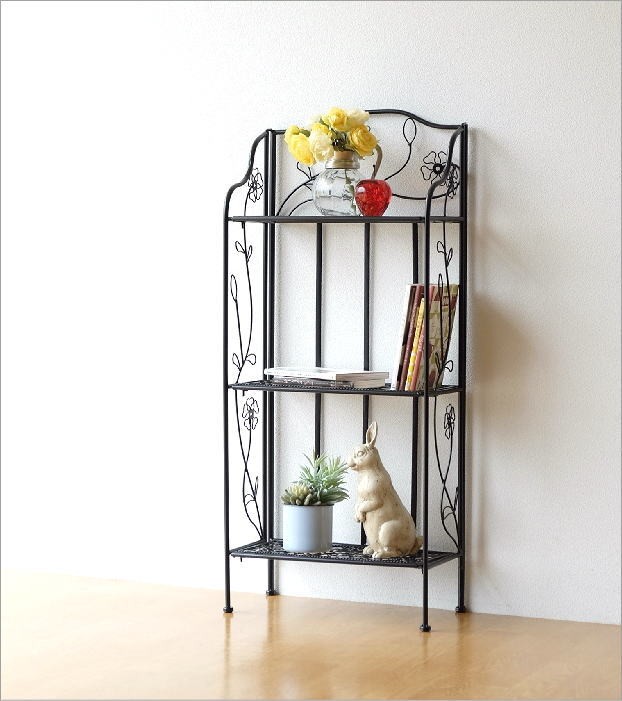 シェルフ 棚 アイアン 3段 折りたたみ フラワーラック ガーデン 花台