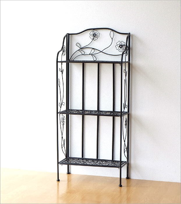 シェルフ 棚 アイアン 3段 折りたたみ フラワーラック ガーデン 花台