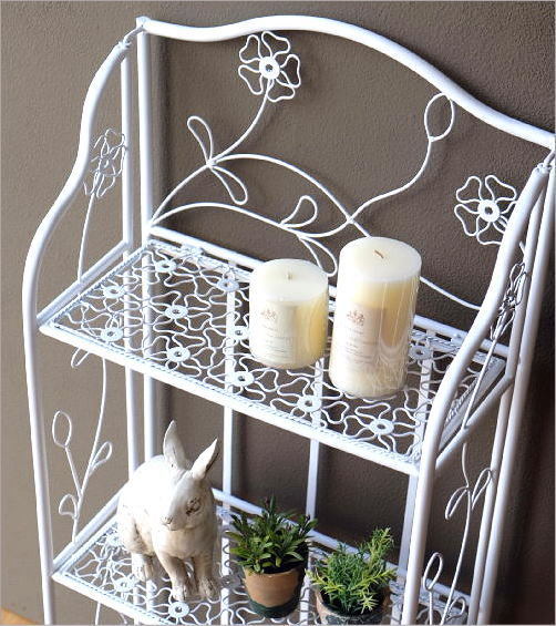 棚 シェルフ アイアン 3段 スリム 薄型 折りたたみ ホワイト 白