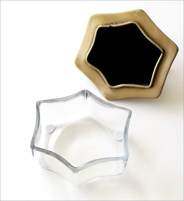 小物入れ ふた付き おしゃれ ガラス 真鍮 アンティーク ゴールド