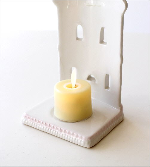 クリスマス Xmas キャンドルホルダー 照明 卓上 陶器 LEDキャンドル