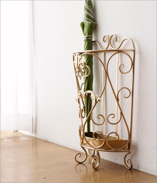 傘立て 傘たて 傘立 おしゃれ アンティーク ゴールド アイアン