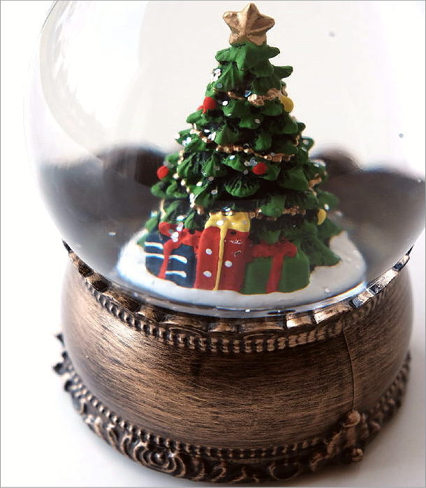 スノードーム クリスマス LEDライト キラキラ 光る クリスマスツリー