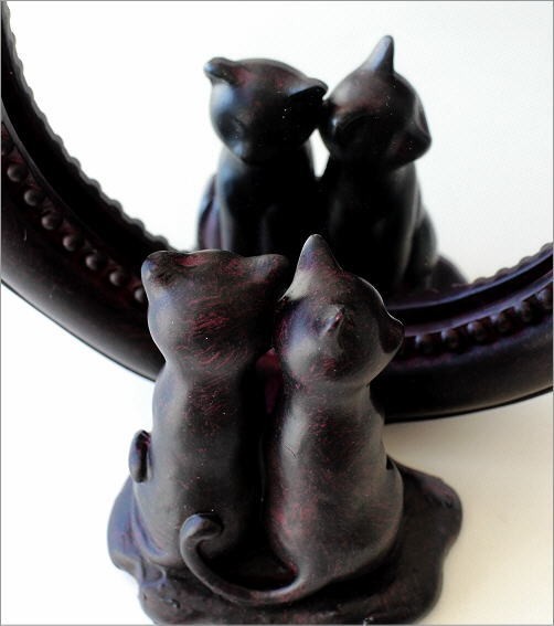 鏡 卓上ミラー 猫 ネコ ねこ 雑貨 置物 置き物 オブジェ グおしゃれ