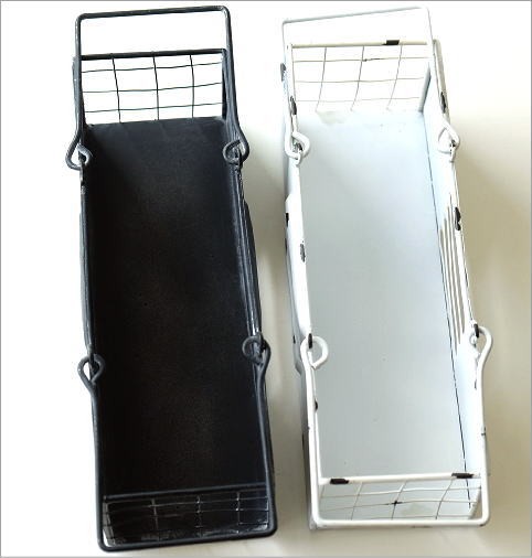 バスケット かご 小物入れ スチール シャビー アンティーク風 フラワー