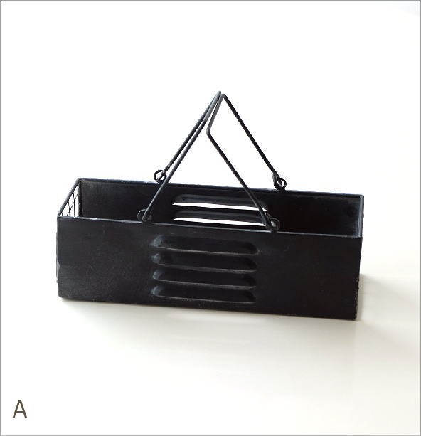 バスケット かご 小物入れ スチール シャビー アンティーク風 フラワー