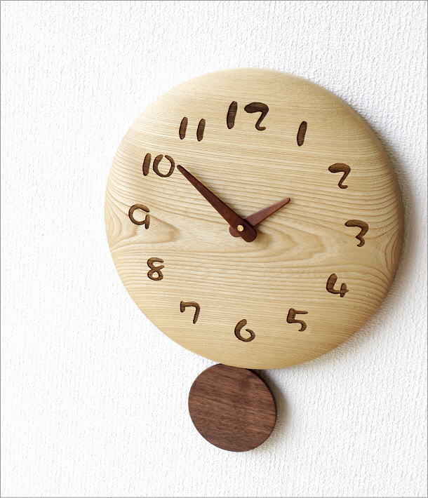 壁掛け時計 壁掛時計 掛け時計 掛時計 おしゃれ 振り子 天然木 木製