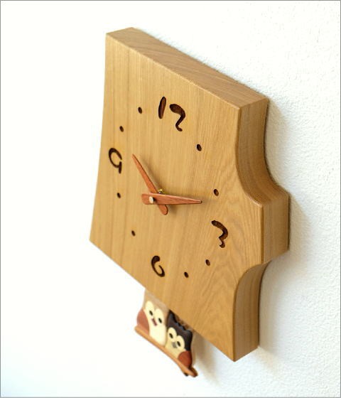 木の振り子時計 フクロウNA(4)