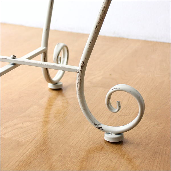 花柄サイドテーブル 陶器天板 アイアン脚 直径約48cm × 高さ約54cm Amazon｜サイドテーブル 丸 48 アイアン脚 カフェテーブル