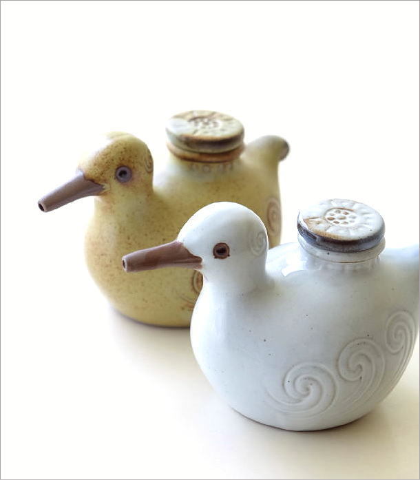 汁次 鳥 おしゃれ かわいい せっ器 ソギ模様 日本製 瀬戸焼 和モダン