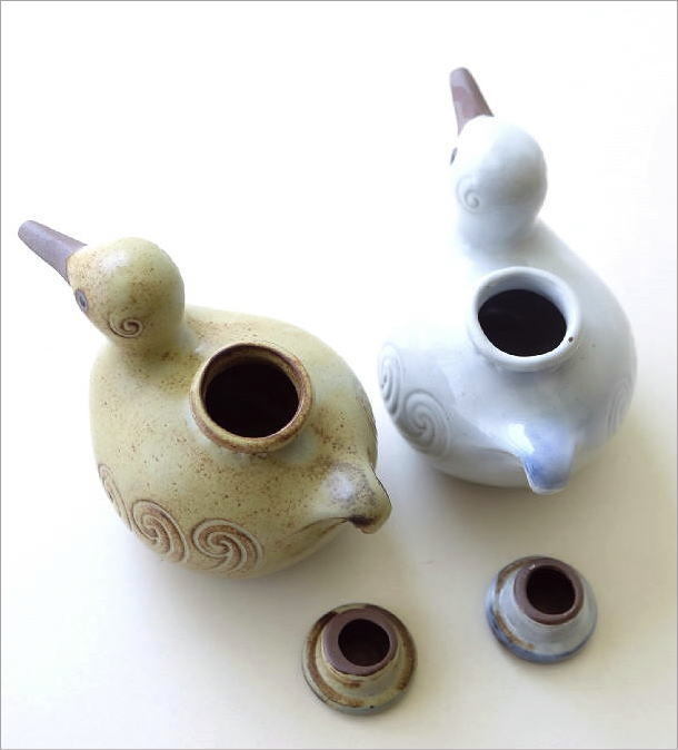 汁次 鳥 おしゃれ かわいい せっ器 ソギ模様 日本製 瀬戸焼 和モダン
