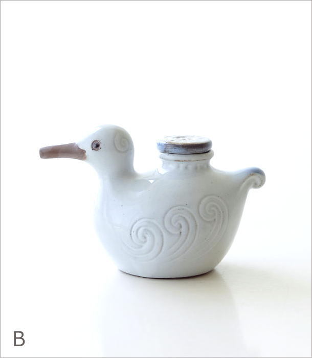 汁次 鳥 おしゃれ かわいい せっ器 ソギ模様 日本製 瀬戸焼 和モダン