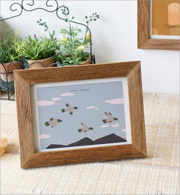 フォトフレーム 2L 写真立て 木製 チーク材 壁掛け 卓上 おしゃれ 縦