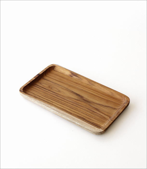 トレー トレイ 木製 おしゃれ お盆 チーク材 天然木 シンプル 木目