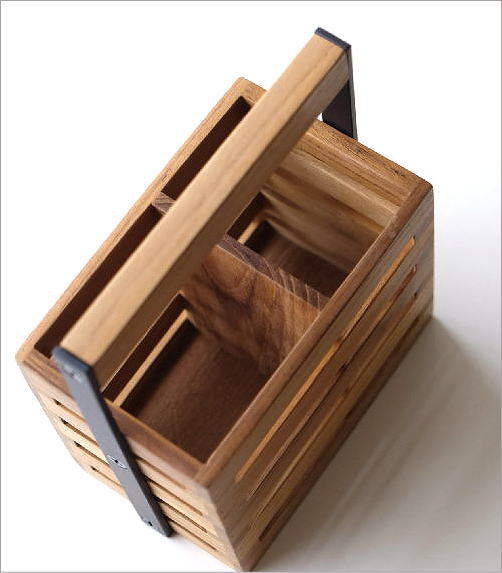 ツールボックス 木製 おしゃれ チーク ウッド アイアン 小物入れ