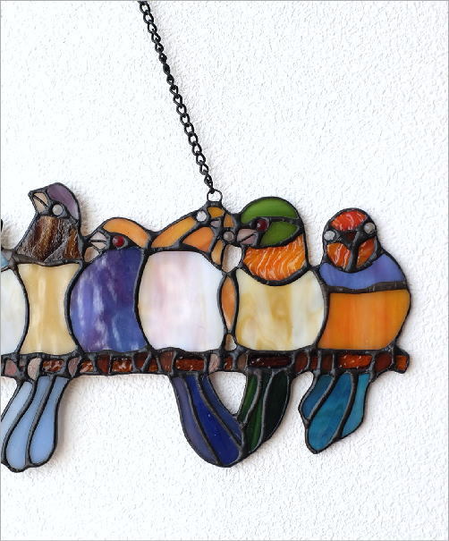ステンドグラス 壁掛け インテリア 壁飾り 鳥 雑貨 かわいい