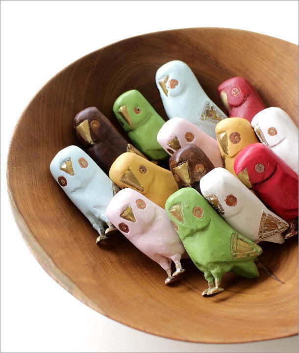 ふくろう フクロウ 梟 置物 かわいい おしゃれ 木製 オブジェ 手のひら