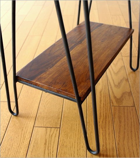 サイドテーブル 木製 アイアン おしゃれ ベッド ソファ 棚付き 収納